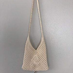 Small macrame beach tote